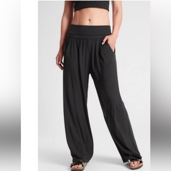 Athleta Pants - Athleta black studio wide leg pants size medium